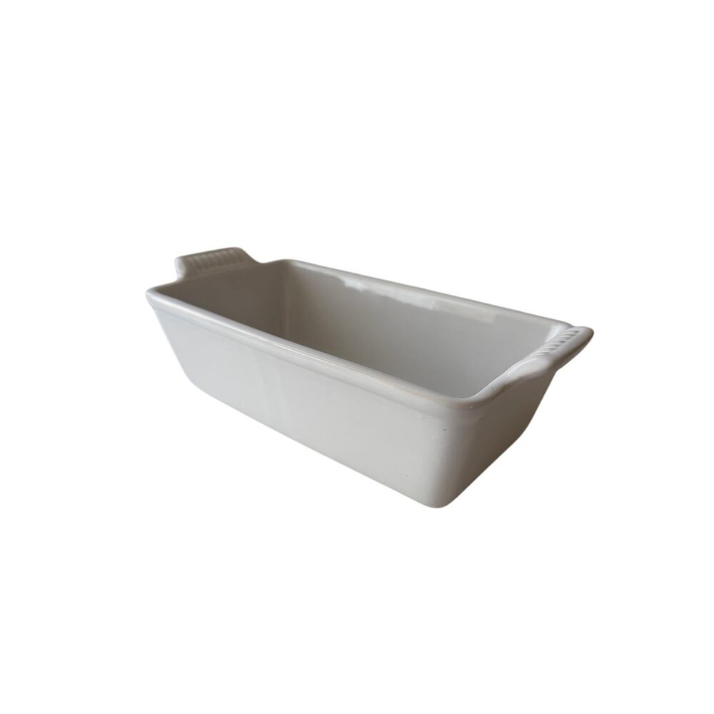 Le Creuset Stoneware Heritage Loaf Pan, 9 x 5 x 3 1.5 qt., White NWOB